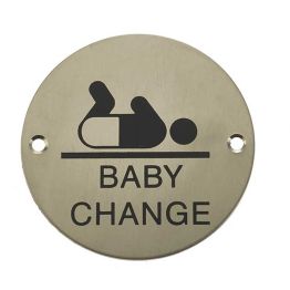 Stainless Steel Baby Change Symbol 75mm Satin Stainless Steel - By Frelan Hardware - JS107SSS