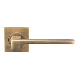 Serozzetta Equi Lever On Square Rose - Antique Brass