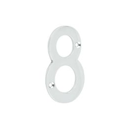 75mm Polished Chrome 8 Screw Fix Numeral - By Frelan Hardware - JNUM8PC