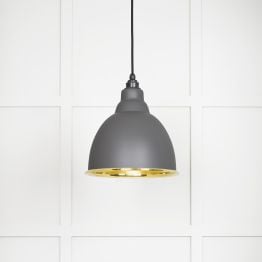Smooth Brass Brindley Pendant in Bluff