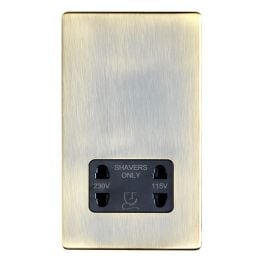 Eurolite Concealed 3mm Shaver Socket Antique Brass