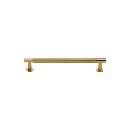 Heritage Brass Cabinet Pull Partial Knurled Design with 16mm Rose 96mm CTC Polished Brass finish
