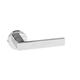 Forme Asti Lever Door Handle on Minimal Round Rose - Polished Chrome