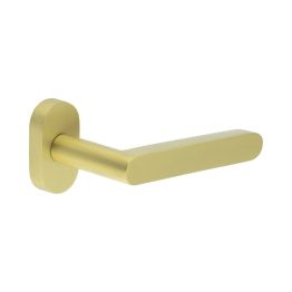 CR-101 Satin Brass Multi Point Oval Rose Door Handle - By Frelan Hardware - CR-101C4SB