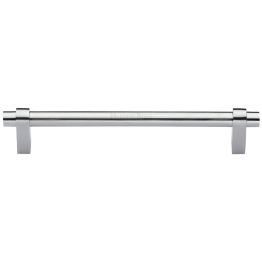 Heritage Brass Cabinet Pull Industrial Design 256mm CTC Satin Chrome Finish