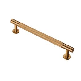 Ftd Knurled Pull Handle 160mm c/c - Satin Brass