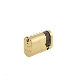 Oval Profile Single Cylinders 45mm Polished Brass - By Frelan Hardware - JL45-OPSPB