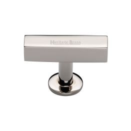 Heritage Brass Cabinet Knob Symmetrical Square Design 44mm Polished Nickel finish