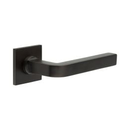 CR-104 Dark Bronze Sprung Square Rose Door Handle - By Frelan Hardware - CR-104B1DB