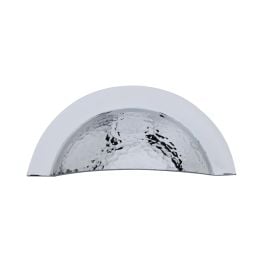 Heritage Brass Drawer Cup Pull Crescent Hammered Design Polished Chrome finish