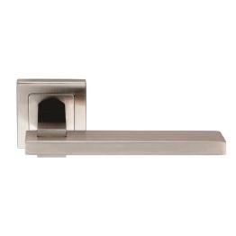 Tange Designer Lever On Sprung Square Rose - Satin Stainless Steel
