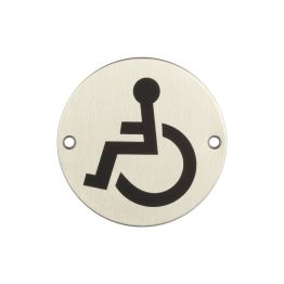 Stainless Steel Disabled Symbol 75mm Satin Stainless Steel - By Frelan Hardware - JS104SSS