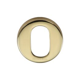 Heritage Brass Oval Profile Cylinder Escutcheon Polished Brass finish