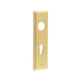 Burlington II Lever Plate Choices Din Euro Satin Brass - By Frelan Hardware - BUR455SB
