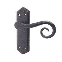 Royal Suite Door Handle on Latchplate Black - By Frelan Hardware - JAB401