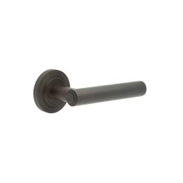 Richmond Door Handles Reeded Rose Dark Bronze - By Frelan Hardware - BUR45KIT82