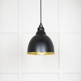 Hammered Brass Brindley Pendant in Elan Black