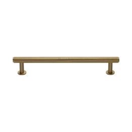 Heritage Brass Cabinet Pull Knurled Design with 16mm Rose 160mm CTC Satin Brass finish