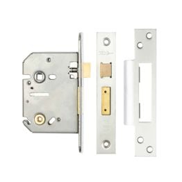 Jedo Bathroom Locks 76mm Satin Chrome - By Frelan Hardware - JL1072SC