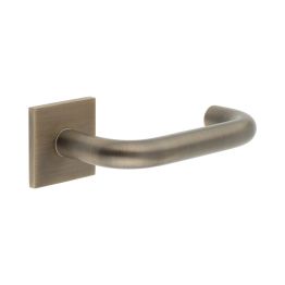 CR-106 Antique Brass Fixed Dead Square Rose Door Handle - By Frelan Hardware - CR-106B3AB