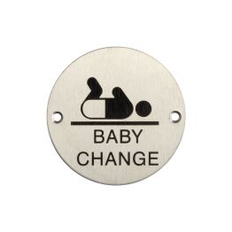 Stainless Steel Baby Change Symbol 75mm Satin Stainless Steel - By Frelan Hardware - JS107SSS