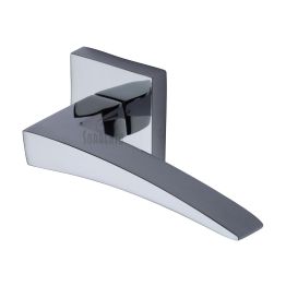 Sorrento Door Handle Lever Latch on Square Rose Valiant Design Polished Chrome finish