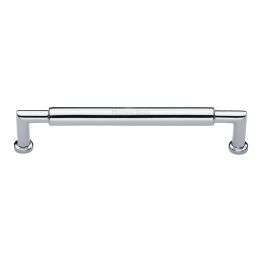 Heritage Brass Cabinet Pull Bauhaus Round Design 203mm CTC Polished Chrome Finish