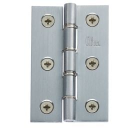 Double Stainless Steel Washered Brass Butt Hinge - Satin Chrome (Pair)