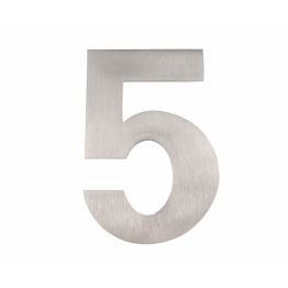 150mm Numerals SSS Finish 150mm Satin Stainless Steel No. 5 - By Frelan Hardware - JNSS-5