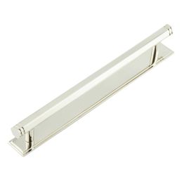 Hoxton Nile Cabinet Handles 224mm Ctrs Stepped Backplate Polished Nickel - By Frelan Hardware - HOX-360PN-6060PN