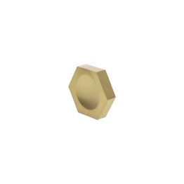 Millhouse Brass Pennington Hexagonal Finger Pull Cabinet Knob Handle - Satin Brass