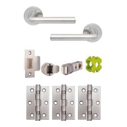 Jigtech Riva Passage Door Pack Satin Chrome - JTB72225