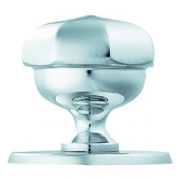 Octagonal Centre Door Knob - Polished Chrome