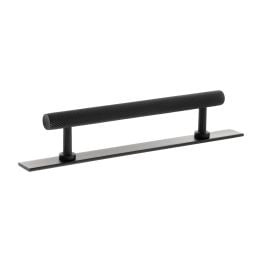 Millhouse Brass Paddington Spiral T-Bar Cabinet Pull Handle on Backplate 128mm - Matt Black