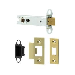 Jedo Heavy Duty Tubular Latches - 45 Degree Short Travel 102mm Satin Brass - By Frelan Hardware - JL-HDT102SB