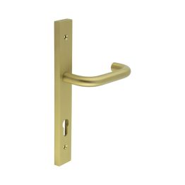 CR-106 Satin Brass Multi Point Backplate Door Handle - By Frelan Hardware - CR-106G4SB