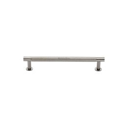 Heritage Brass Cabinet Pull Partial Knurled Design with 16mm Rose 96mm CTC Polished Nickel finish