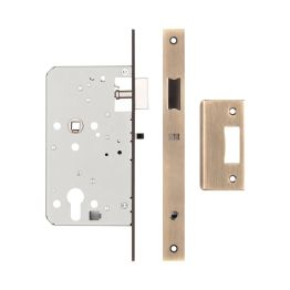 72mm Antique Brass Din Euro Nightlatch 60mm Backset - By Frelan Hardware - JL-DNL60AB