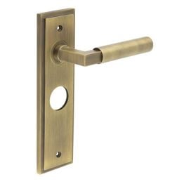 Westminster Door Handle Bathroom Backplate Antique Brass - By Frelan Hardware - BUR30KIT10