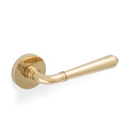 Valli Teseo Lever on Round Rosette - Polished Brass PVD