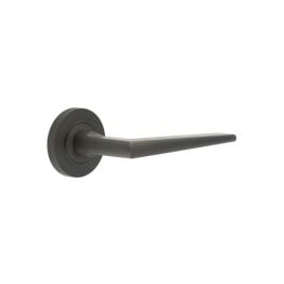 Mayfair Door Handle on Knurled Rose Dark Bronze - By Frelan Hardware - BUR10KIT83