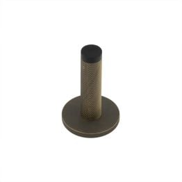 Burlington Knurled Wall Mounted Doorstops Knurled Rose Antique Brass - By Frelan Hardware - BUR-968AB-969AB