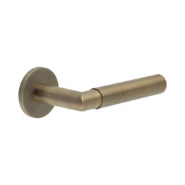 CR-102 Antique Brass Sprung Round Rose Door Handle - By Frelan Hardware - CR-102A1AB
