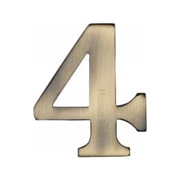 Heritage Brass Numeral 4 Self Adhesive 51mm (2") Antique Brass finish
