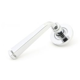 Polished Chrome Avon Round Lever on Rose Set (Plain)