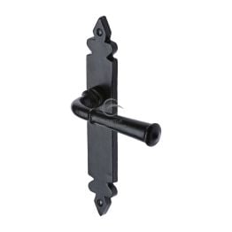Black Iron Rustic Door Handle Lever Latch Ludlow Design