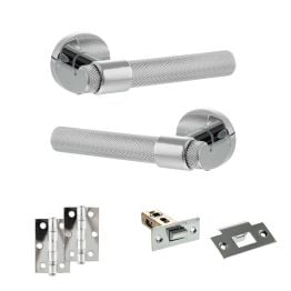 Senza Pari Andretta Door Handle Pack (Latch Set - 2.5" Latch, 3" Hinges x2) - Polished Chrome