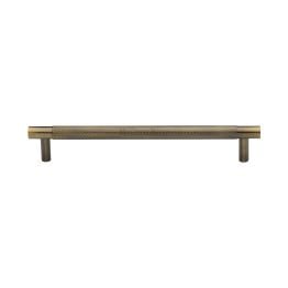 Heritage Brass Cabinet Pull Partial Knurl Design 160mm CTC Antique Brass finish