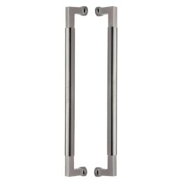 Heritage Brass Door Pull Handle Bauhaus Design 483mm Satin Nickel Finish