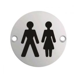 Signage Unisex Symbol - Satin Stainless Steel